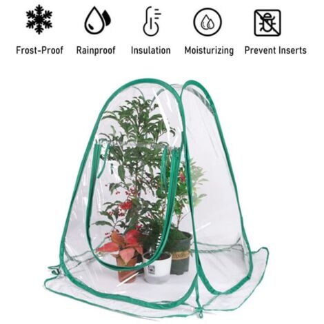Vtizikl Serre Mini Couverture Plante Pop Up Serres PVC Jardin Protection pour la Culture des Fleurs Jardinage Abri Pluie Tentes Gel pour Plantes Extérieures Salle de Soleil