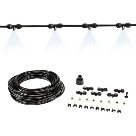 Vtizikl Ensemble de pulvérisation d'eau de refroidissement extérieure, brumisation et humidification pour terrasse, 8 mètres (26 pieds) (1/4)
