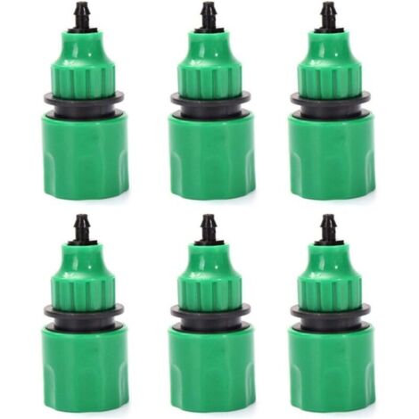 Vtizikl Tuyau d'arrosage tuyau un sens adaptateur robinet raccord raccord pour irrigation Lot de 6 (1/4)