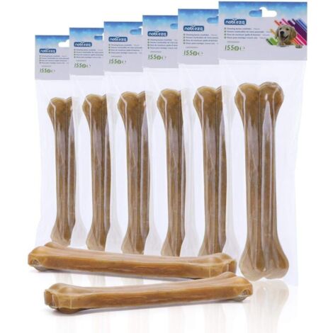 Vtizikl Os à mâcher pour chien, 20 cm x 6 pièces, os en peau de bœuf 100% naturels, adaptés aux chiens de grande taille, riches en protéines. (1/4)