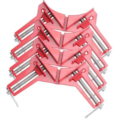 Vtizikl Lot de 4 pinces d'angle pour le travail du bois, pince à angle droit de 90 degrés, étau en bois réglable pour cadre photo, aquarium, meubles de fixation à angle droit (1/4)