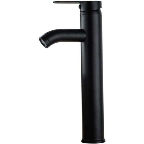 Vtizikl Robinet de lavabo Robinet de lavabo Robinet de lavabo Robinet d'eau chaude et froide Lavabo en acier inoxydable galvanisé noir Lavabo de salle de bain Robinet mitigeur de lavabo au-dessus du c (1/4)