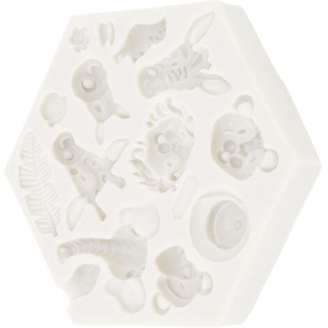 Vtizikl Moule en silicone, mignon moule à gâteau animal de safari de la jungle facile à démouler moule de cuisson souple moule de cuisson souple décoration de gâteau pour gâteau fondant chocolat brico (1/4)