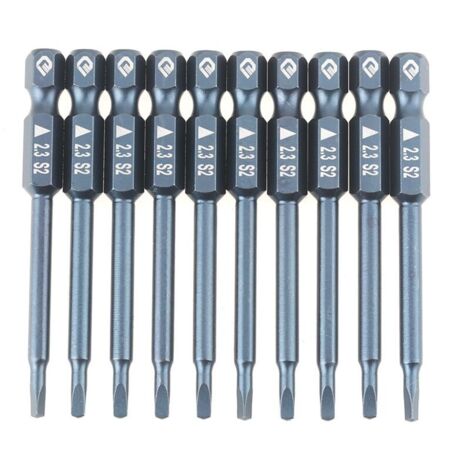 Vtizikl Lot de 10 embouts de tournevis à tête triangulaire en acier allié S2, tige de 65 mm, H6,3 x 65 mm x 2,3 mm (1/4)