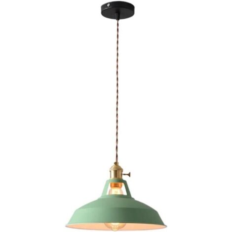 Vtizikl Plafonnier décoratif moderne avec abat-jour en métal (couleur : vert) adapté au café, au restaurant, au salon ou à la chambre à coucher (1/4)