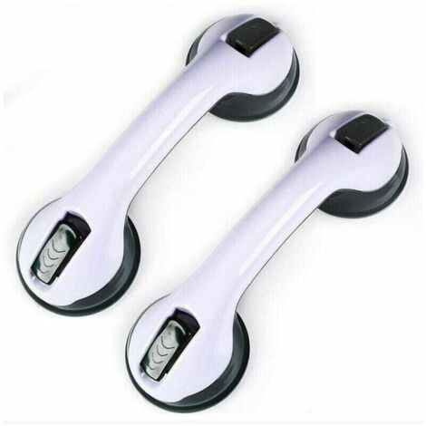 Vtizikl 2PCS Ventouse de Poignée Douche, Poignée de Baignoire en Plastique (Aucun Perçage Requis), Pour Salles de Bain, Enfants et Personnes Handicapées (1/4)