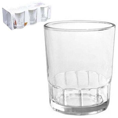 Vtizikl Set 6 Bicchieri Trasparenti 255ml In Vetro Da Tavola Acqua Bevanda Calda The - (1/2)