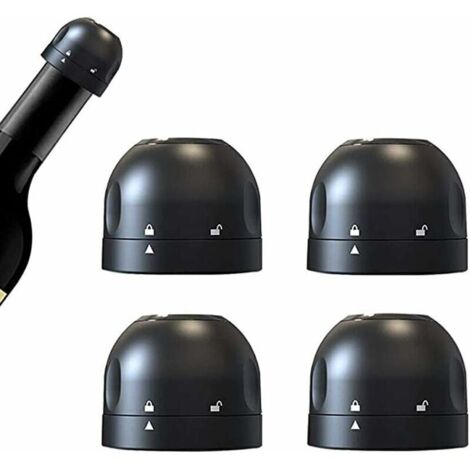 Vtizikl 4 pièces de bouchon d'étanchéité de champagne, cadeau compagnon de diffusion en direct, mini bouchon de vin mousseux en silicone, bouchon d'étanchéité (1/4)