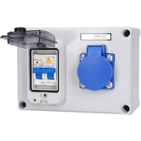 Vtizikl Prise de courant murale bote de prise électrique norme allemande 200250V avec 230V 40A 1P + N RCD