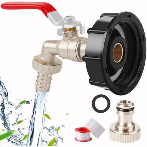 Vtizikl Adaptateur fourre-tout S60X6 IBC 1/2po filetage grossier de vanne en laiton étanche pour robinet de jardin, pour d'adaptateur de cuve (1/4)
