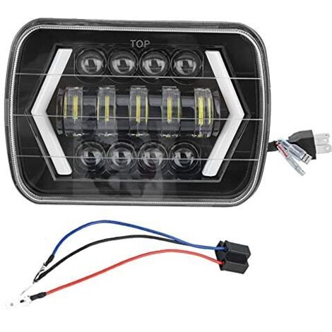 Vtizikl 300W 7 Pouces LED Phare de Voiture en Aluminium Shell Carré Lampe Avant LED Phare de Voiture Convient pour J-e-e-p W-Rangler, YJ 1987-1995, Cherokee XJ 1984-2001, MR2, Celica, Tacoma (1/4)