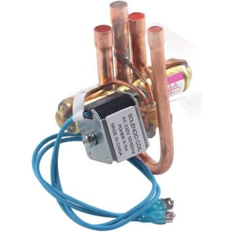 Vtizikl Soupape à Quatre Voies, Vanne à Quatre Voies à Courant Alternatif, climatisation Accessoire d'entretien du Service de réfrigération de la vanne d'inversion à Quatre Voies( (1/4)