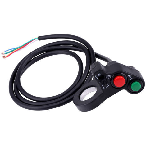 Vtizikl 22mm (7/8 pouces) interrupteur de guidon de moto phare clignotant klaxon bouton poussoir marche/arrêt (1/4)