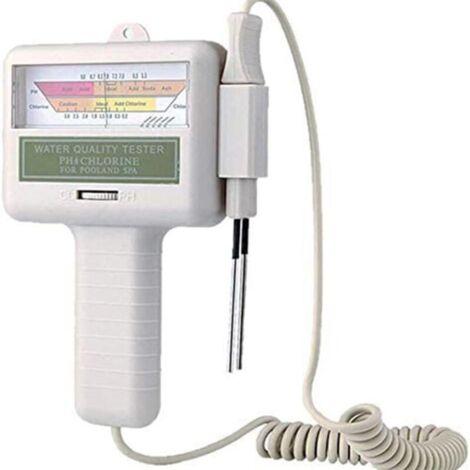 Vtizikl Testeur de chlore, testeur d'eau de haute précision de chlore CL2 Testeur de pH numérique Testeur de pH Testeur de qualité de l'eau pour piscines, bains à remous, etc (1/4)