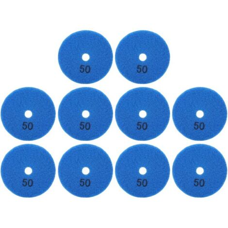 Vtizikl Tampons de Ponceuse, Disques de Ponçage 10 Pièces 3 Pouces, Tampons Polissant Le Diamant de Polissage Pour Pierres de Béton en Marbre 50 Mailles Accessoire pour une meuleuse (1/4)