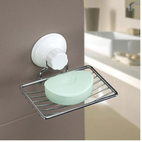 Vtizikl Porta Sapone Saponetta Con Attacco A Ventosa A Parete Per Bagno In Acciaio - (1/4)