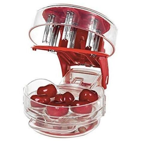 Vtizikl Pitter, Multi-Pitter per ciliegie, Noccioli di ciliegia, Rimozione facile dei noccioli con 6 denocciolatori rossi per ciliegie (1/4)