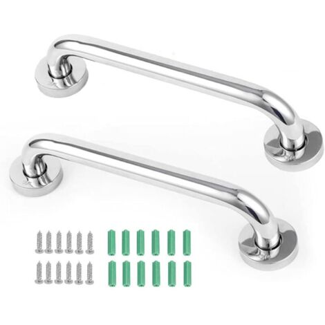 Vtizikl 2 Confezione Maniglie Antiscivolo, Maniglie per Vasca da Bagno e Doccia in Acciaio Inox, Adatte ad Anziani e Bambini, 30 cm (1/4)
