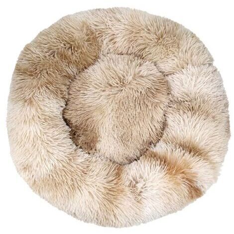VtiziklLit pour Chat, Coussin Fluffy, Doux Lavable pour Chats Chiens (Tie-dye beige, 50 cm), Ensoleillé
