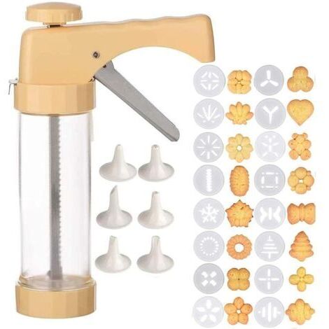 VtiziklPresse à pâtisserie, presse à biscuits, seringue de décoration avec 16 modèles et 6 buses pour biscuits à gâteau (1/5)