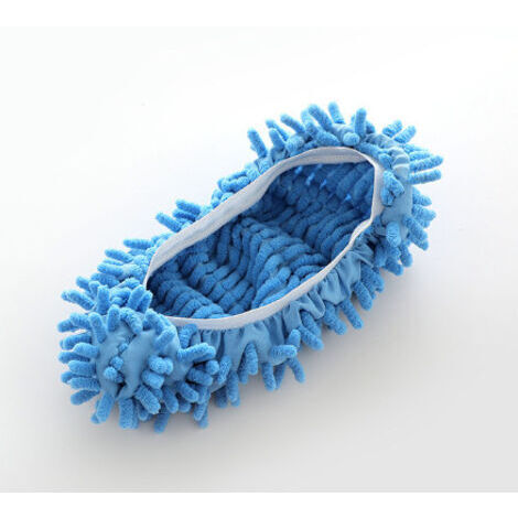 Vtizikl(1 paires) Duster Balai laveurs Chaussons Chaussures Couverture, poussière Nettoyeur Réutilisable Microfibre Pied Chaussettes Sol poussière Saleté Cheveux Nettoyeur pour le plancher（bleu）