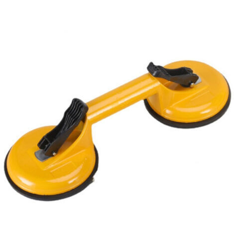 Vtizikl Lève-vitre professionnel à double ventouse jaune en alliage d'aluminium, capacité de charge de 130 kg