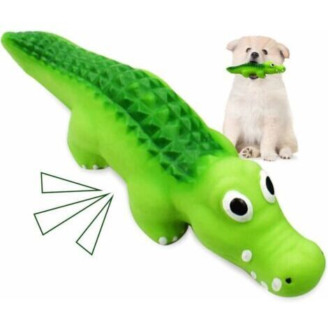 VtiziklJouet pour chien avec éléments sonores, jouet à mâcher crocodile, jouet pour chien avec mastication grinçante, cadeau de dentition pour animal de compagnie