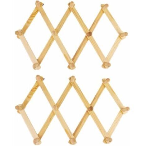 VtiziklCrochet de porte-manteau en bois, crochet mural accordéon extensible, porte-manteau mural pliant en bois pour chapeaux, ceintures, parapluies (1/5)