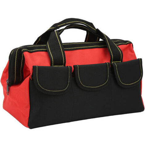 Vtizikl Sac de rangement d'outils de 16 pouces, sac fourre-tout à large bouche, résistant à l'eau, Portable, fourre-tout pour outils, rouge (1/5)