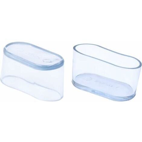 VtiziklLot de 52 Embouts de Pieds de Chaise Ovales Transparents en PVC Souple pour Pieds de Chaise et de Table 16 x34 mm (1,6x 3,4 cm), Ensoleillé