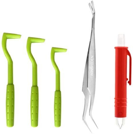 VtiziklOutil de nettoyage d'extracteur de poux de chien d'outil de nettoyage d'extracteur de poux de chien d'enlèvement de parasite d'animal familier d'acier inoxydable de tique (ensemble de 5)