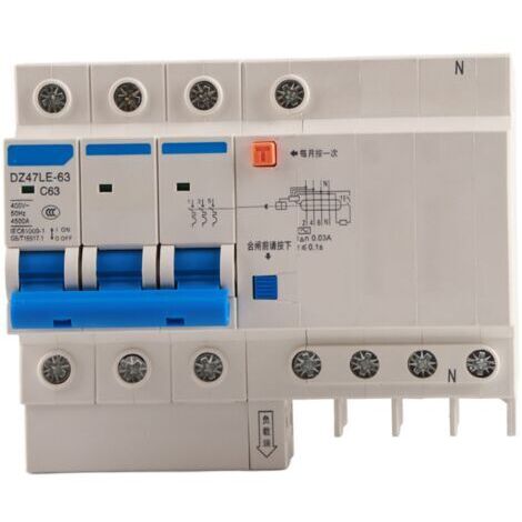Vtizikl DZ47LE-63 3p N C63 Disjoncteur différentiel différentiel 230V 63A 30mA (1/5)