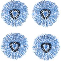 Paquete de 4 cabezales de repuesto KZQ para trapeador de microfibra RinseClean EasyWring de O-Cedar para sistema de 2 tanques (azul)