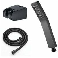 Vtizikl Pommeau de Douche en Laiton Douchette à Main avec Tuyau Pommeau de Douche à Main Fonction Unique Pommeau de Douche Anti Calcaire avec Sortie d'Eau en Silicone,Noir