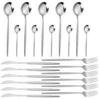 Vtizikl Ménagère 24 pièces pour 6 personnes, en acier inoxydable poli, avec fourchette et cuillère, compatible lave-vaisselle