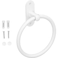 Vtizikl Porte-serviettes de salle de bain en alliage d'aluminium pour économiser de l'espace Blanc Style élégant Anneaux pour salle de bain hôtel, cuisine, salle de bain