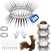 Vtizikl 300cm Ceinture Anti Fouine, Anti Chats, Descente Ceinture Martres, Acier Inoxydable, avec Accessoires, pour Maison, Gouttière, Arbre