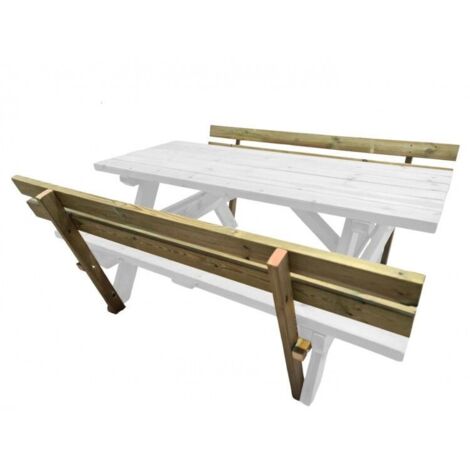 Mesa de pícnic MASGAMES MUNICH L 180 cm largo  Pintado con Lasur Mesa con respaldo