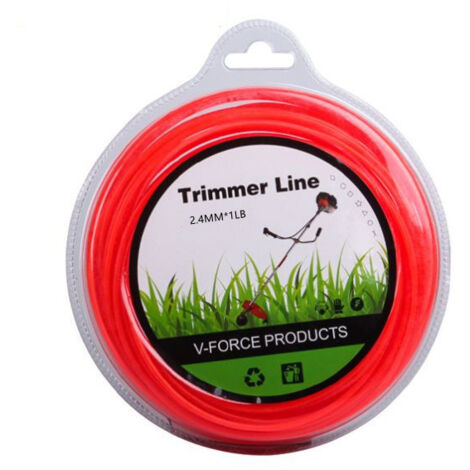 Filo in nylon per decespugliatori e bordatori, manutenzione del giardino e fai da te, universale Misura, multiuso, filo tondo, bobina da 2,4 mm (2,4 mm arancione tondo 1 LB) (1/4)