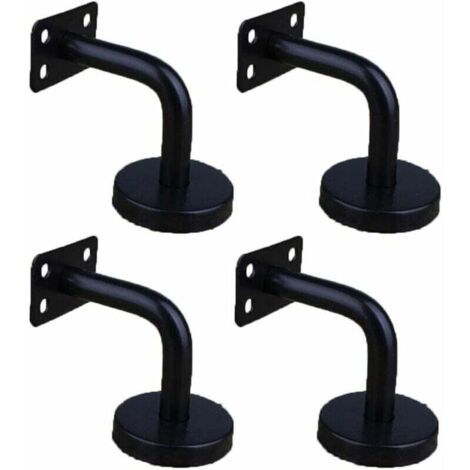 Confezione da 4 Staffe per Corrimano in Acciaio, Staffe per Ringhiere per Scale da Parete in Acciaio Inox, Staffe per Ringhiere per Scale da Parete (Lamiera Piana 60 x 60 mm)
