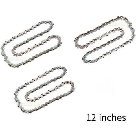 Confezione da 3 catene per motosega con barra da 12" (30 cm), 45 maglie di trasmissione, compatibili con Dolmar, Echo, Bosch, Einhell e altri (1/4)