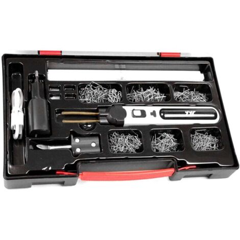 Saldatrice portatile per plastica, kit di riparazione crepe per pannelli, pinzatrice a caldo, taglierina termica, set di strumenti per la riparazione di fori in plastica con luce