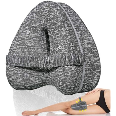 Cojín de rodillas con correa elástica, cojín ortopédico de apoyo para piernas, ideal para la alineación de la columna vertebral, también para articulaciones de la espalda y nervios ciáticos.