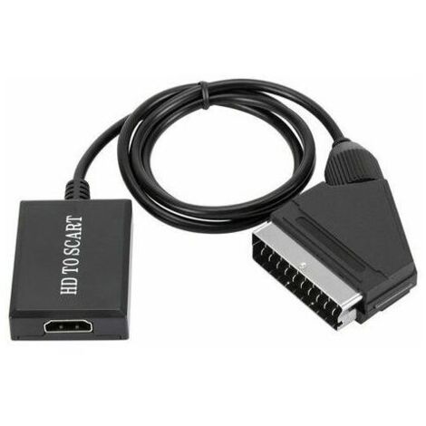 Convertidor HDMI a SCART, adaptador de audio y vídeo HD 1080p para HDMI a SCART, Sky Box, STB (1/4)