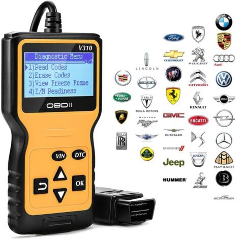 Herramienta de diagnóstico para automóviles: Lector de códigos de error del motor, lee y borra códigos.
