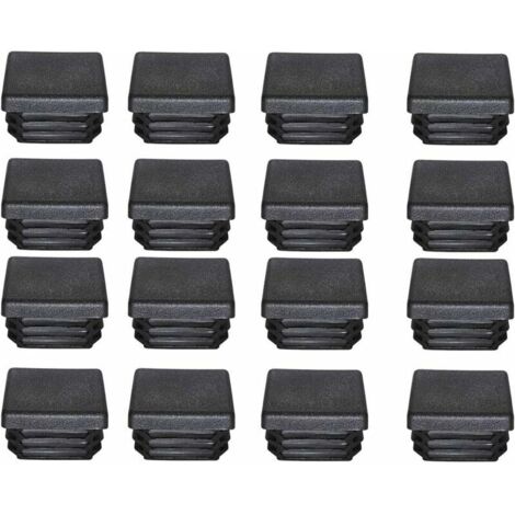 Promozione, Tappi terminali in plastica neri per tubi quadrati 40x40 mm, Tappi terminali in plastica per piedini per mobili e trampolini, 16 pezzi (1/5)