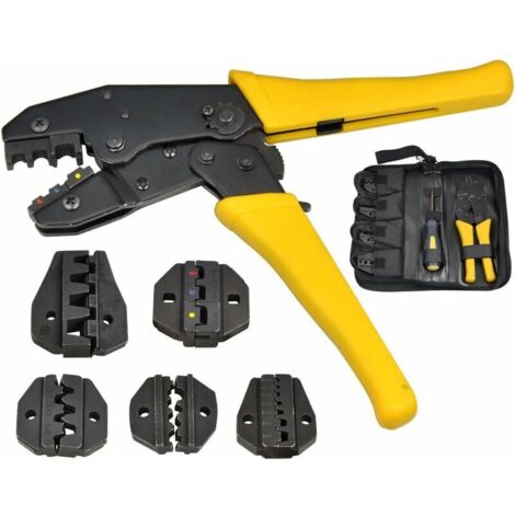 Pinze per crimpare terminali elettrici: pinze per crimpare terminali elettrici 5 in 1, cappucci terminali per cavi, utensile da elettricista Kit per connettori isolati con borsa per crimpatura (1/5)