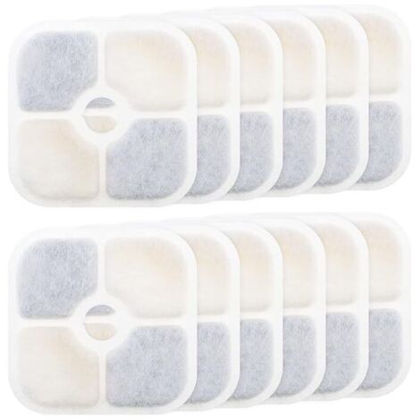 12 filtri per fontanelle - per Catit PIXI 43717 - Filtro a carbone attivo - Alta qualità - Purificante - Ricarica - Filtri per fontanelle per animali domestici - Rettangolari - Fontanelle per (1/5)