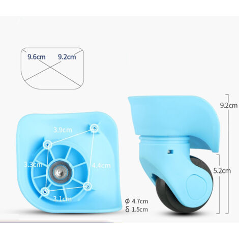 Coppia di ruote di ricambio universali e resistenti per valigie ruote di ricambio multidirezionali in gomma silenziosa per valigie (2 pezzi) piccole blu