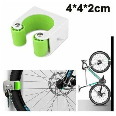 Confezione da 3 fibbie per parcheggio bici, montaggio a parete, MTB, bici da corsa, portaoggetti verticale, clip, supporto per bici, espositore, fibbie per bici MTB, verde - 442 cm (1/5)